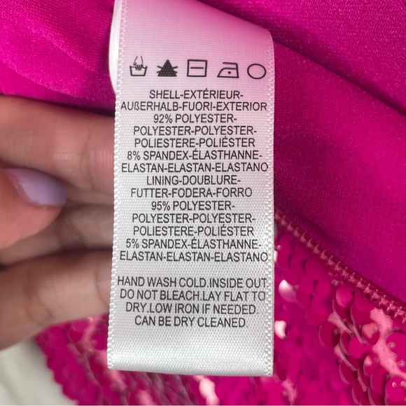 Dress the Population Andy Sequin Strapless Jumpsuit - Hot Pink - XS - Picture 11 of 12